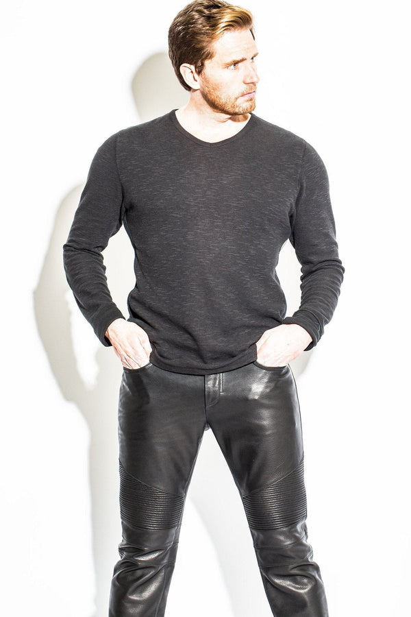 Men's 5 Pocket Leather Jeans